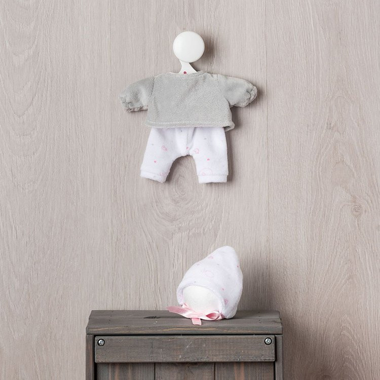 Ropa para Muñecas Así 20 cm - Conjunto gris y blanco para muñeco Nené