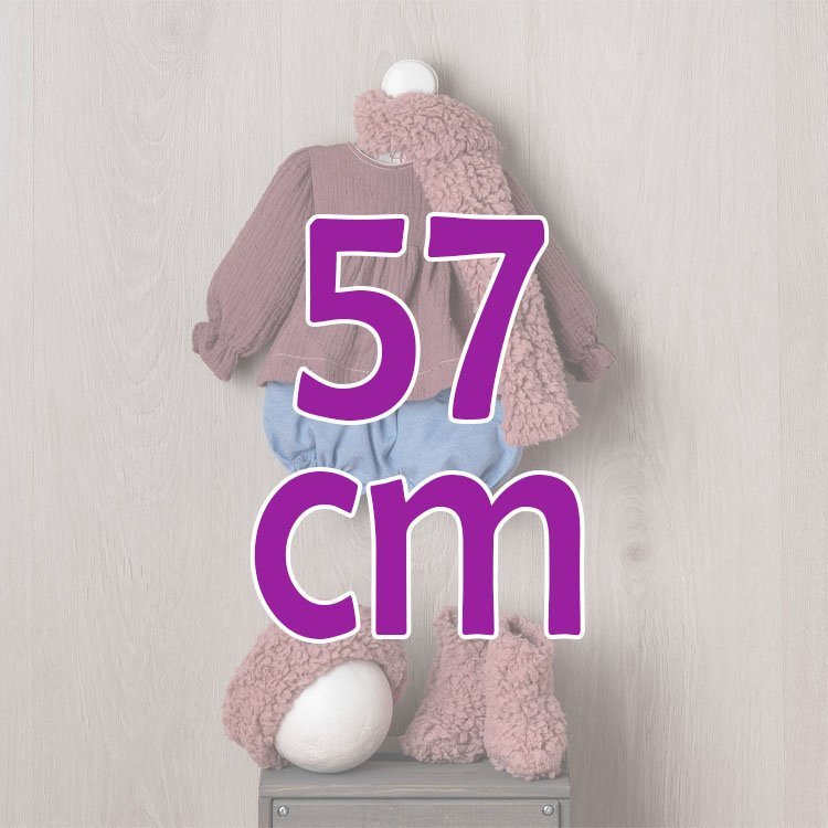 Ropa para Muñecas Así 57 cm - Conjunto pololo vaquero con bufanda para muñeca Pepa