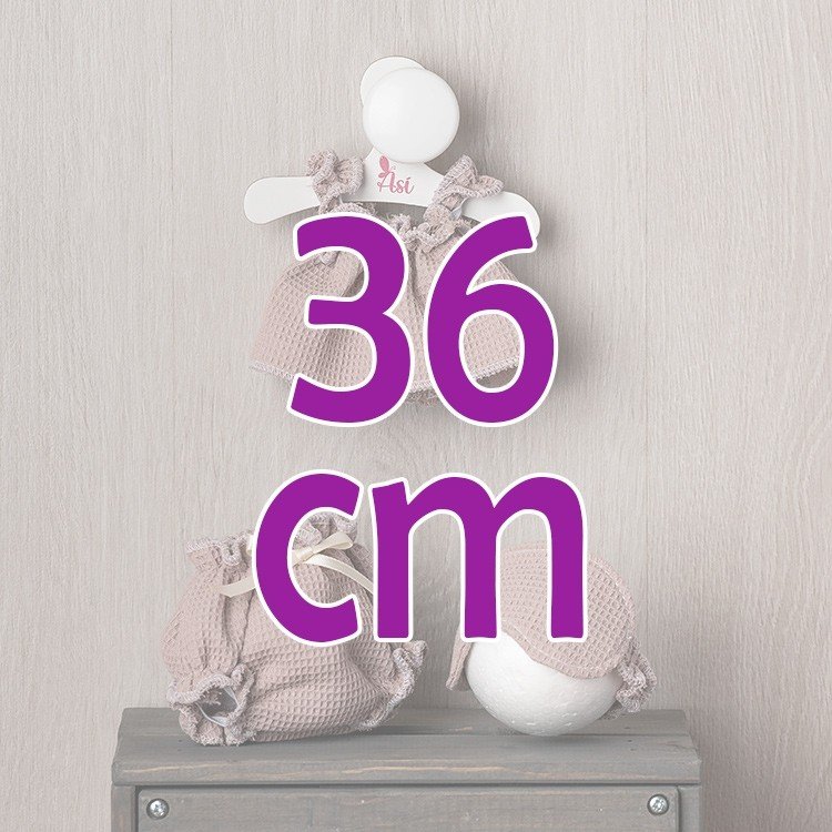 Ropa para Muñecas Así 36 cm - Pijama de tirantes y antifaz de la Colección Nude para muñeco Alex