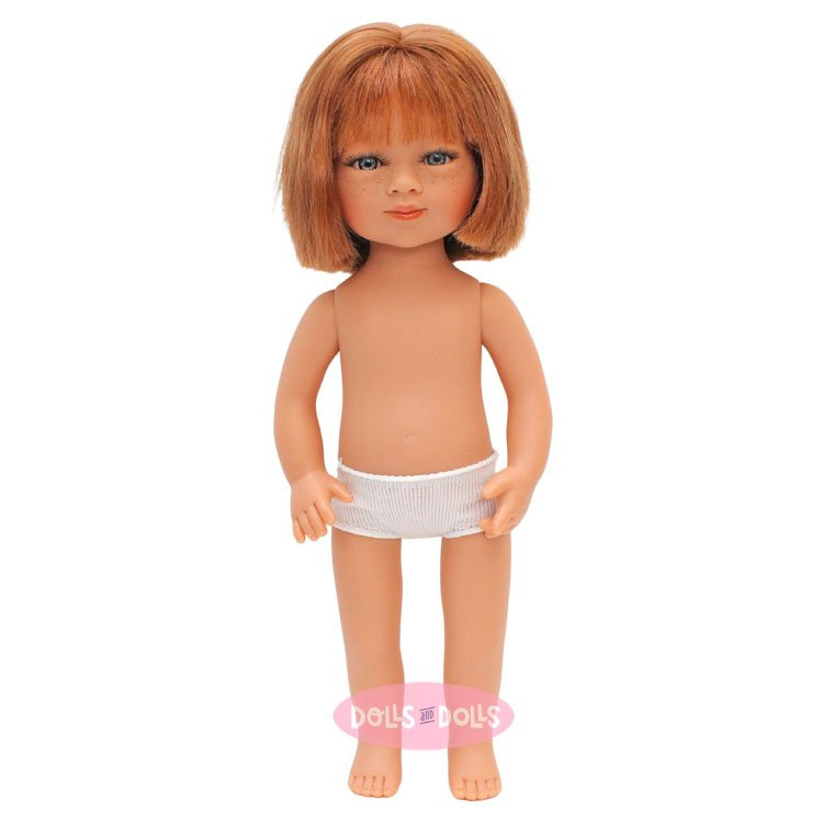 Muñeca D'Nenes 34 cm - Marieta con pelo liso pelirrojo sin ropa