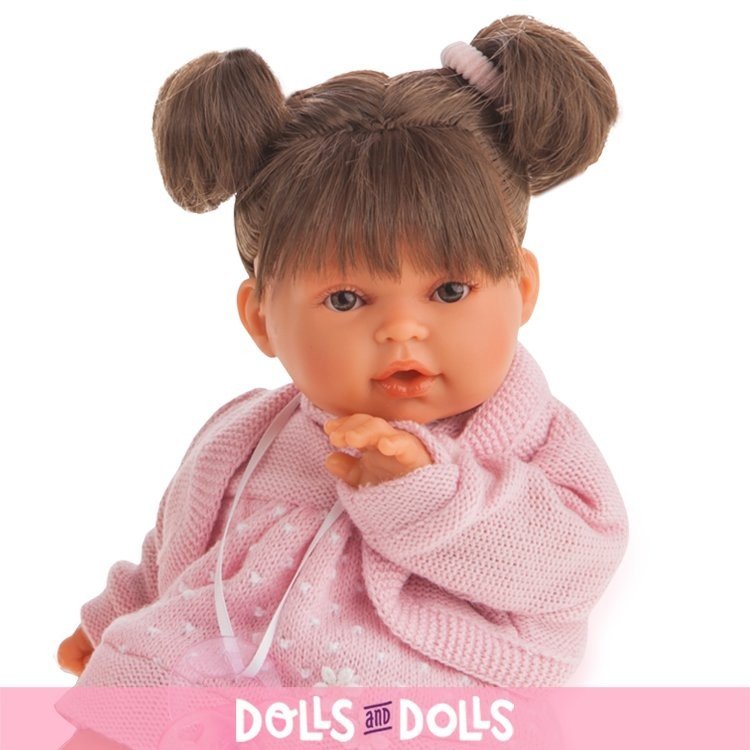 Muñeca Antonio Juan 27 cm - Kika dos coletas rosa oscuro