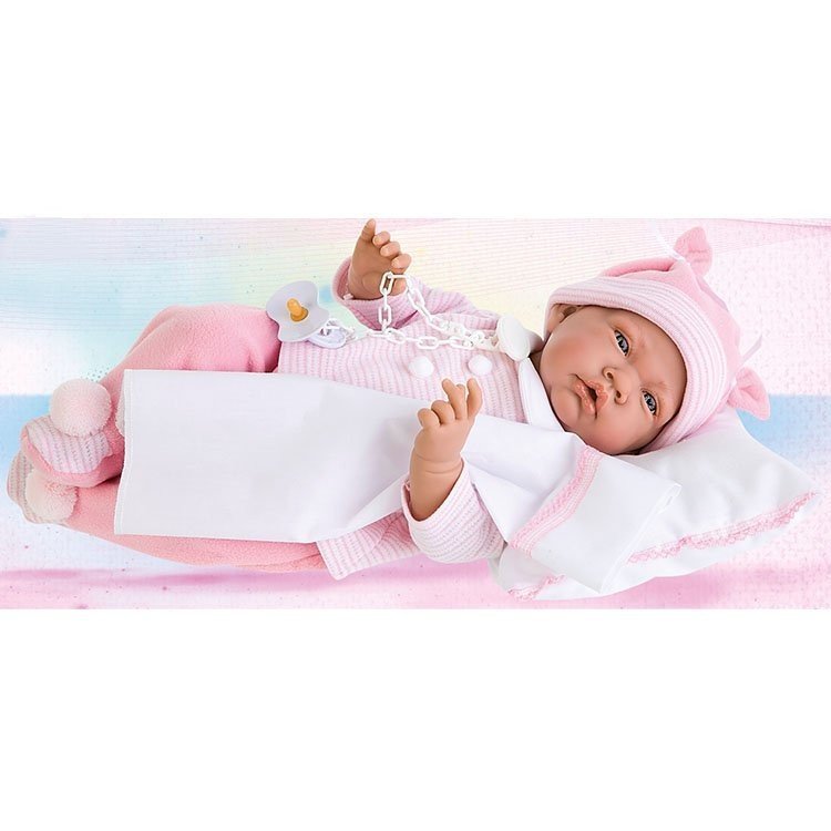 Antonio Juan - Muñeca Nacida rosa con cojín