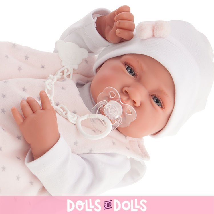 Muñeca Antonio Juan 42 cm - Recién nacida saquito paseo