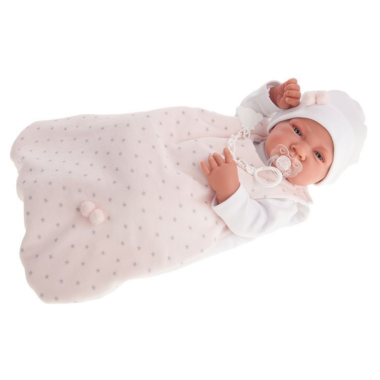 Muñeca Antonio Juan 42 cm - Recién nacida saquito paseo