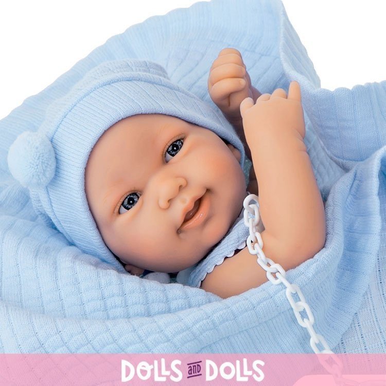 Muneco Antonio Juan 42 cm Recien nacido Pipo manta lana nino Dolls And Dolls Tienda de Munecas de Coleccion