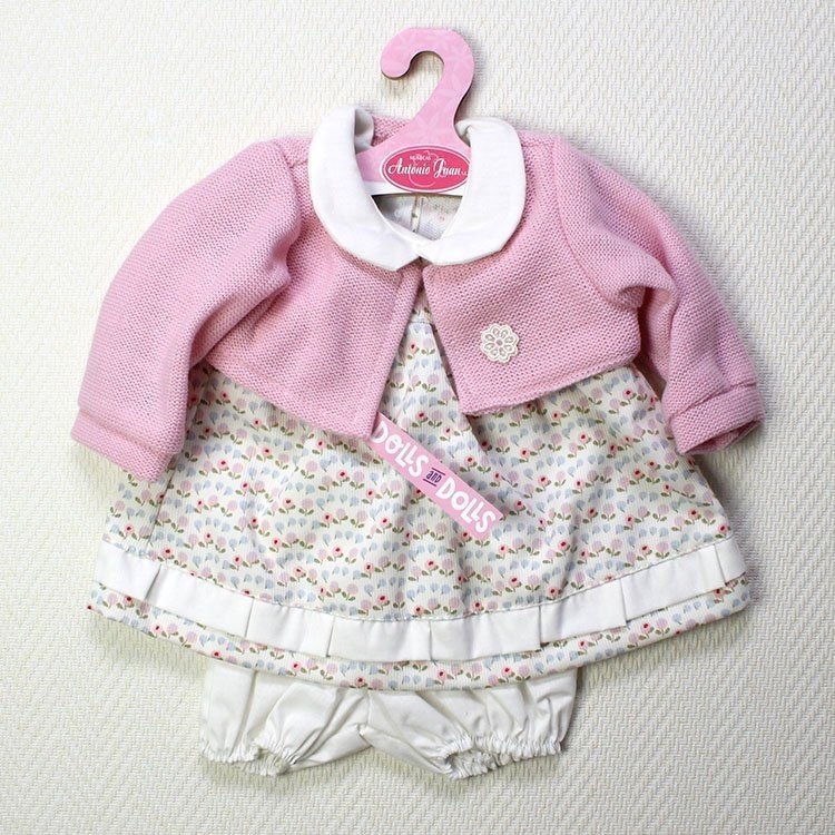 Ropa para muñecas Antonio Juan - Vestido floral con chaqueta rosa 40-42 cm