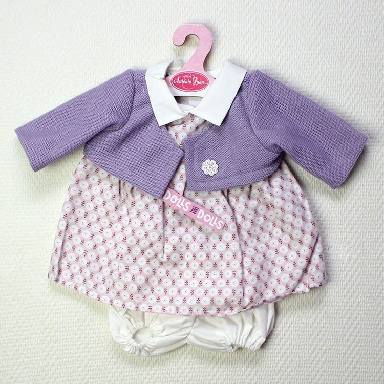 Ropa para muñecas Antonio Juan - Vestido floral con chaqueta lila 40-42 cm
