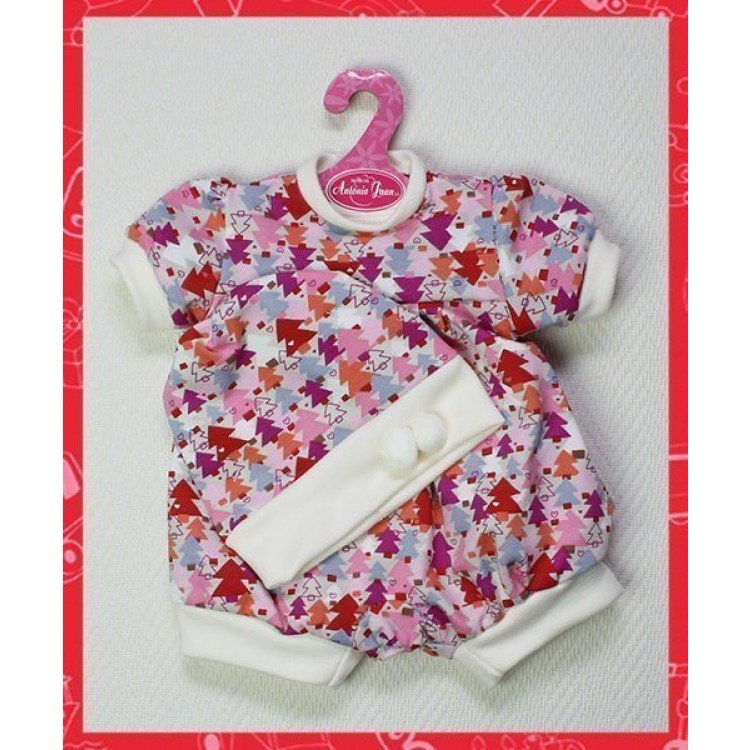 Ropa para muñecas Antonio Juan - Pijama abetos rosa 40-42 cm