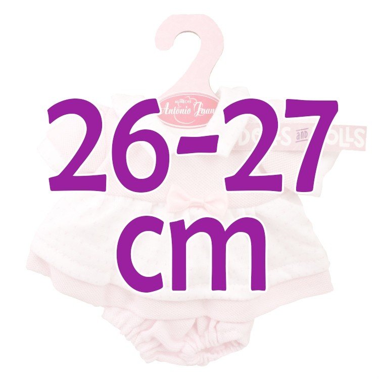 Ropa para muñecas Antonio Juan 26-27 cm - Vestido rosa con lazo