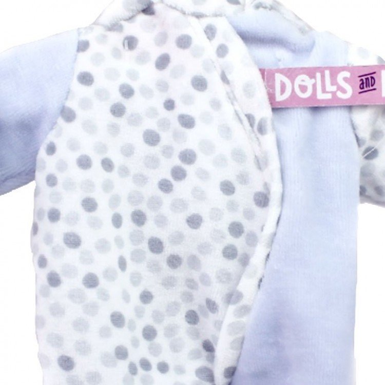 Ropa para muñecas Antonio Juan 26-27 cm - Pelele de puntos azul y blanco 