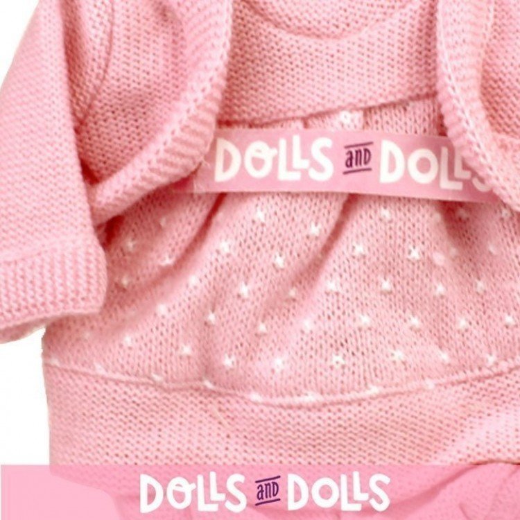 Ropa para muñecas Antonio Juan 26-27 cm - Conjunto rosa con puntos blancos 