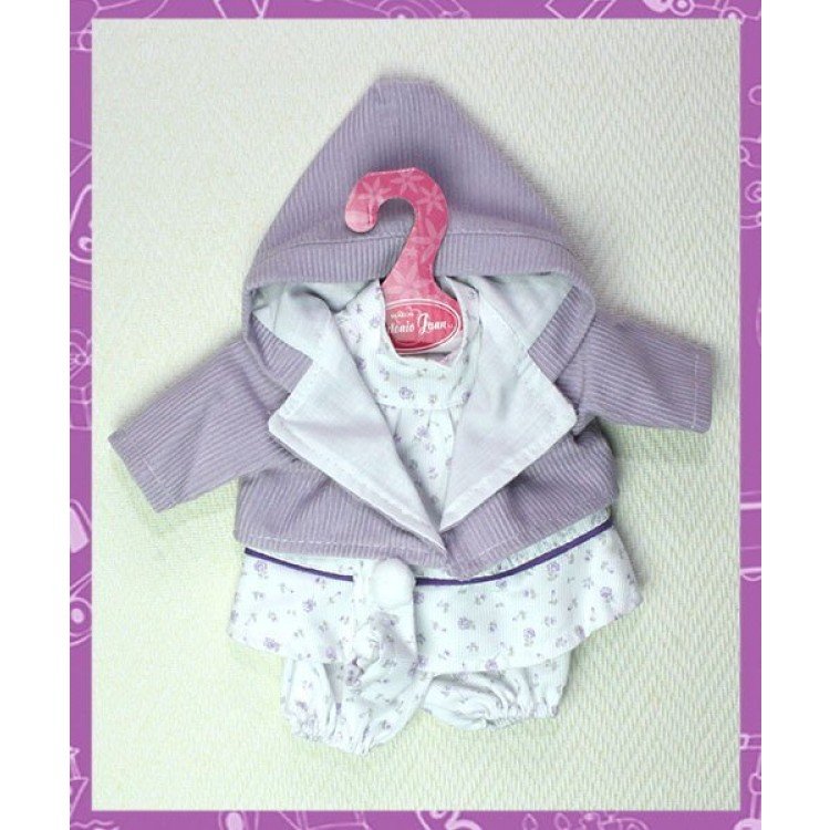 Antonio Juan - Vestido flores moradas con chaqueta y turbante 26-27 cm
