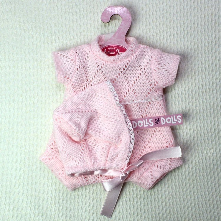Antonio Juan - Pelele rosa con gorro con lazo 33-34 cm