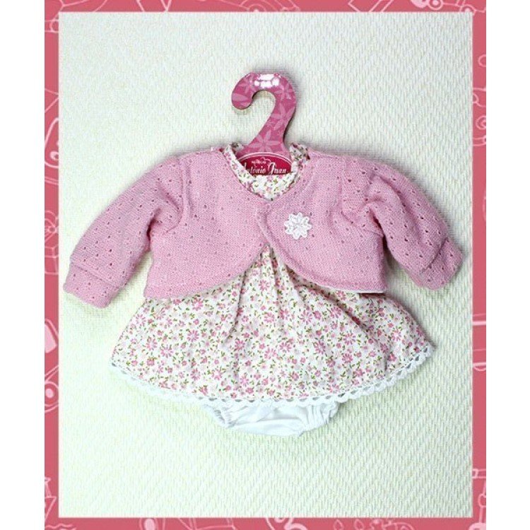 Antonio Juan - Vestido flores con chaqueta rosa 33-34 cm