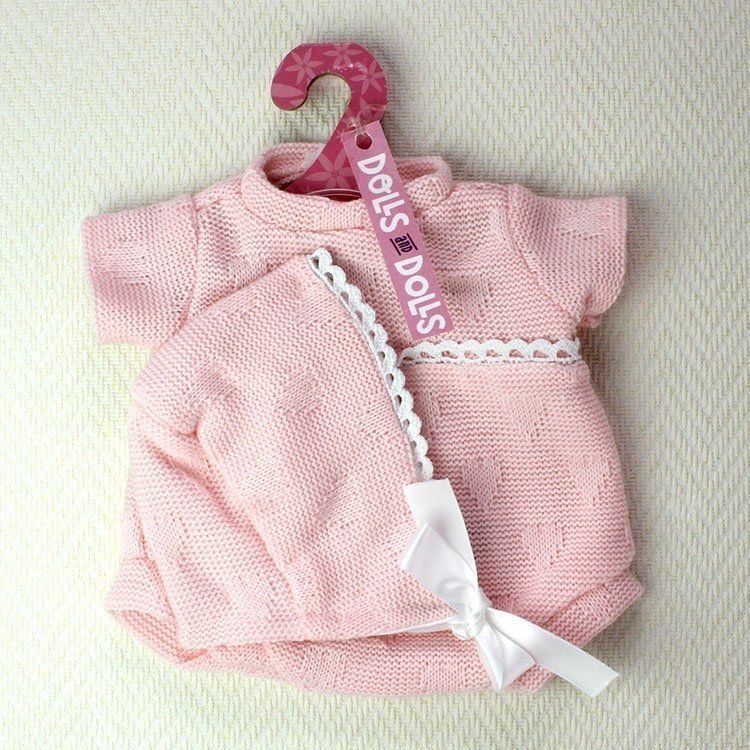Antonio Juan - Pelele rosa corazones con gorro con lazo 33-34 cm