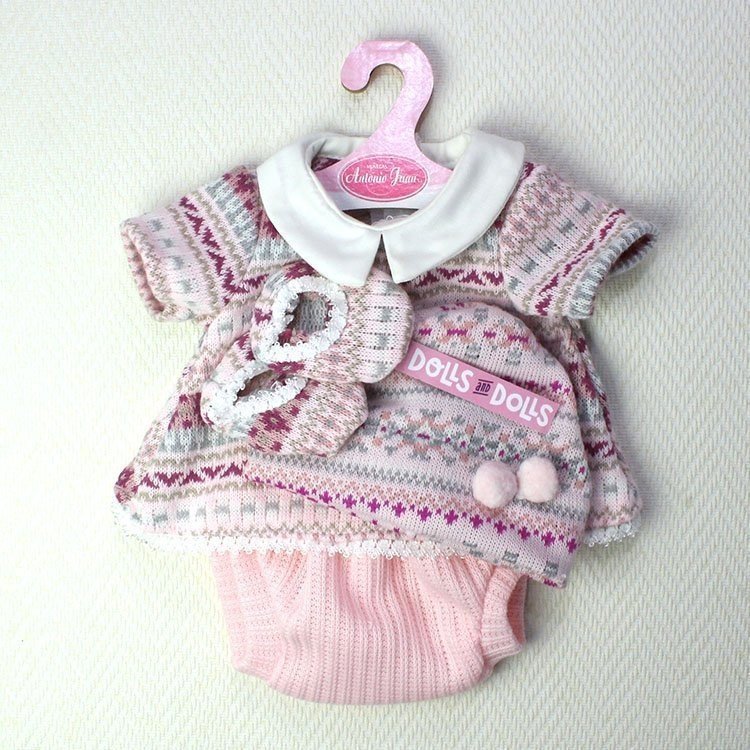 Antonio Juan - Conjunto rosa con braguita, gorro y peúcos 40-42 cm