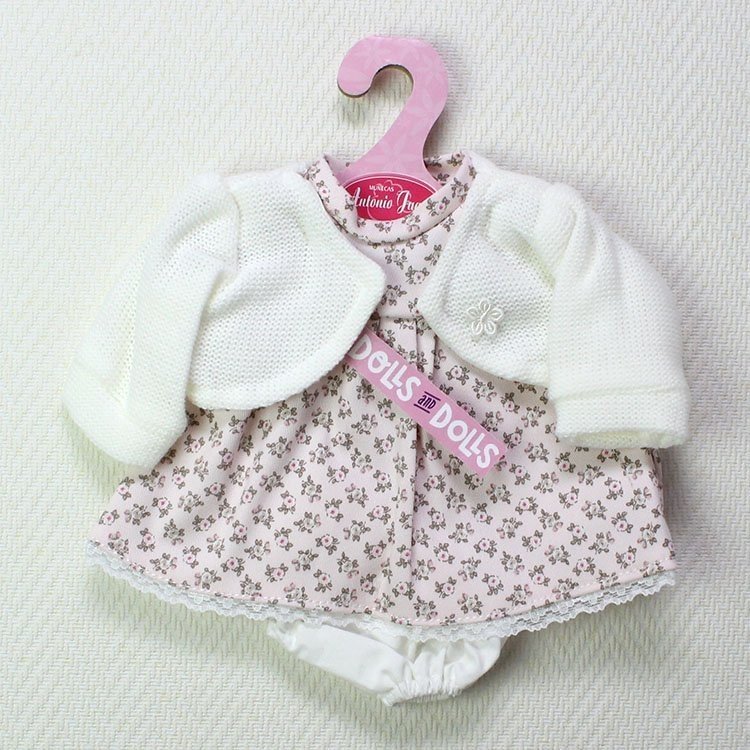 Ropa para muñecas Antonio Juan - Vestido floral rosa con chaqueta beige 33-34 cm