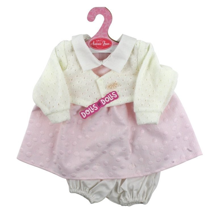 Ropa para muñecos Antonio Juan 40-42 cm - Vestido de lunares rosa con chaqueta