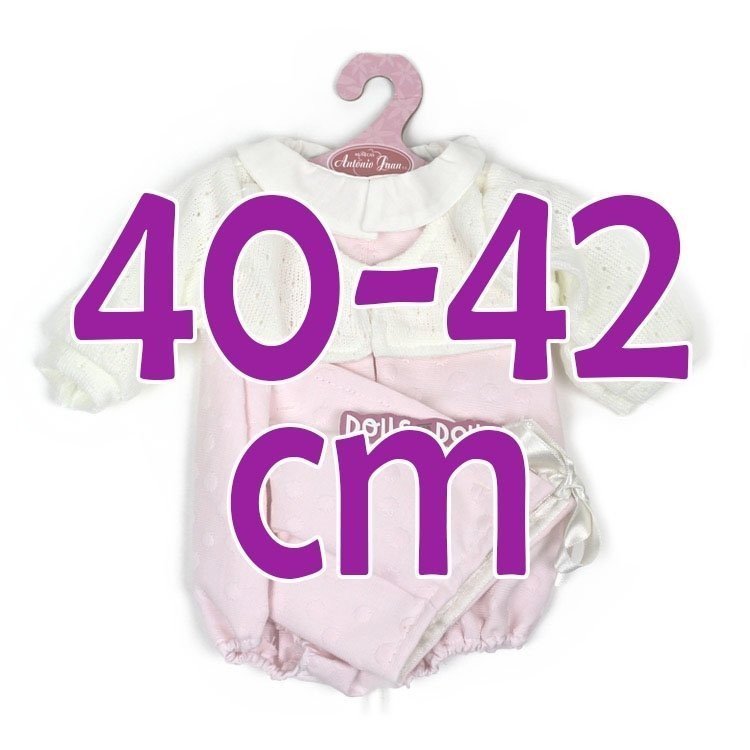 Ropa para muñecos Antonio Juan 40-42 cm - Pelele rosa con chaqueta y capota