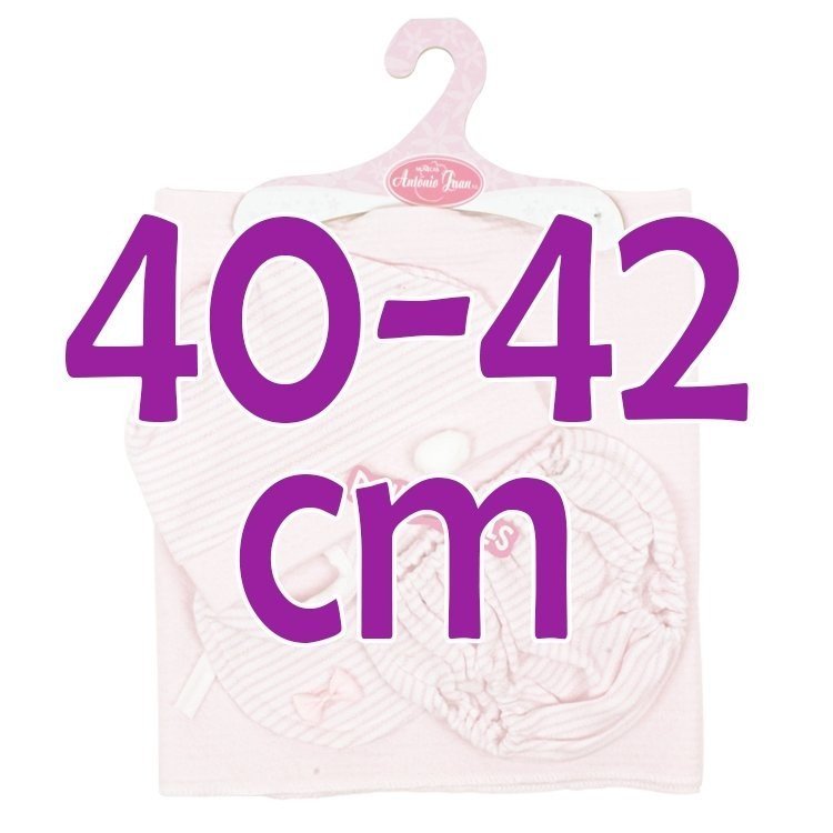 Ropa para muñecas Antonio Juan 40-42 cm - Set rosa con toquilla, braguita, gorro y pechito
