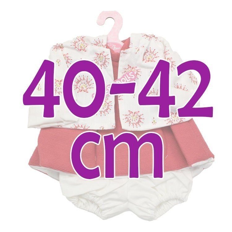 Ropa para muñecos Antonio Juan 40-42 cm - Vestido rosa fuerte con chaqueta estampada