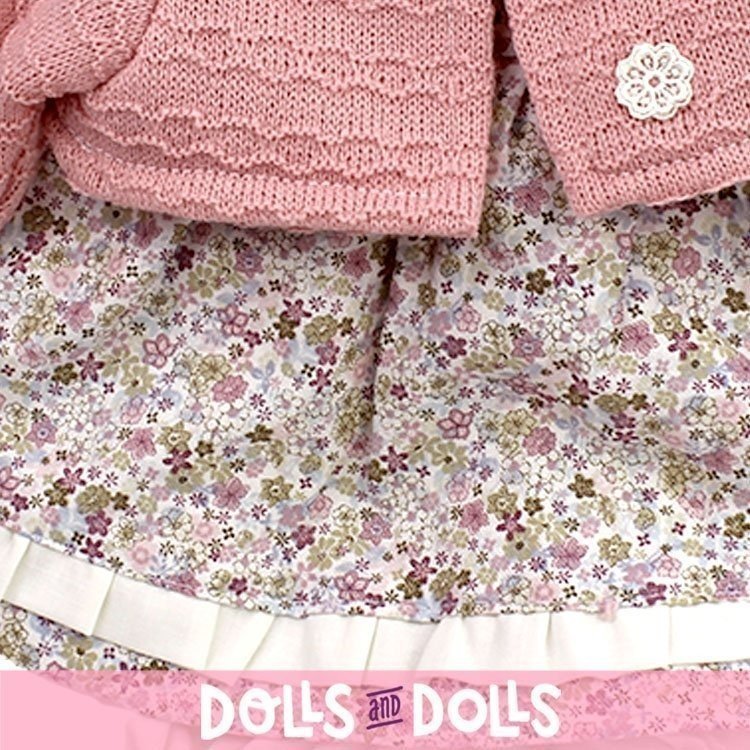 Ropa para muñecos Antonio Juan 40-42 cm - Vestido estampado floral con chaqueta color rosa
