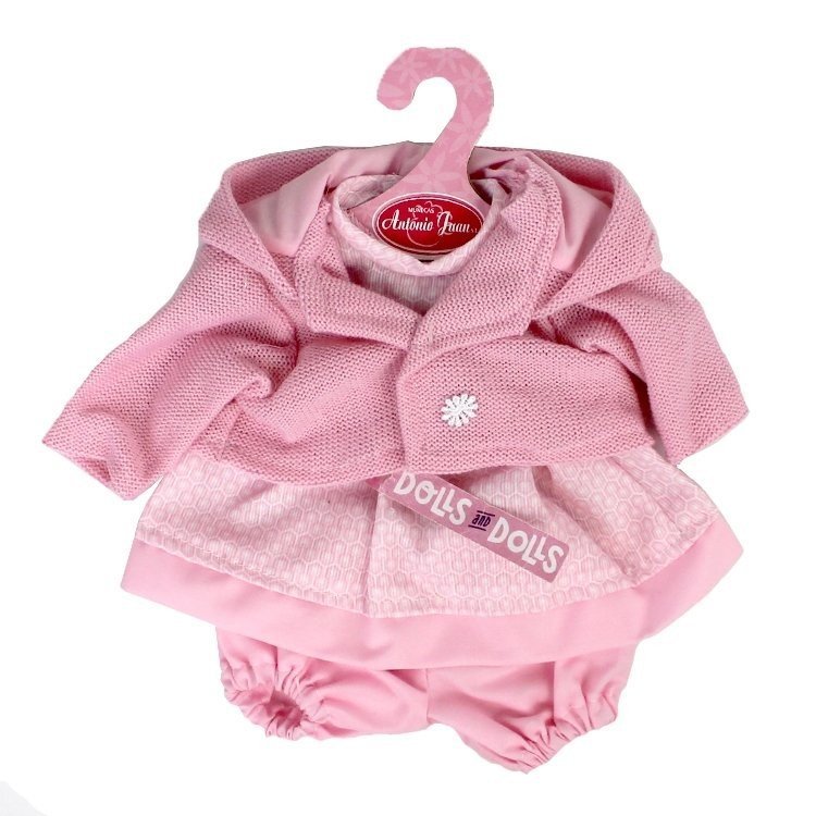 Ropa para muñecos Antonio Juan 33-34 cm - Conjunto estampado panal con chaqueta rosa