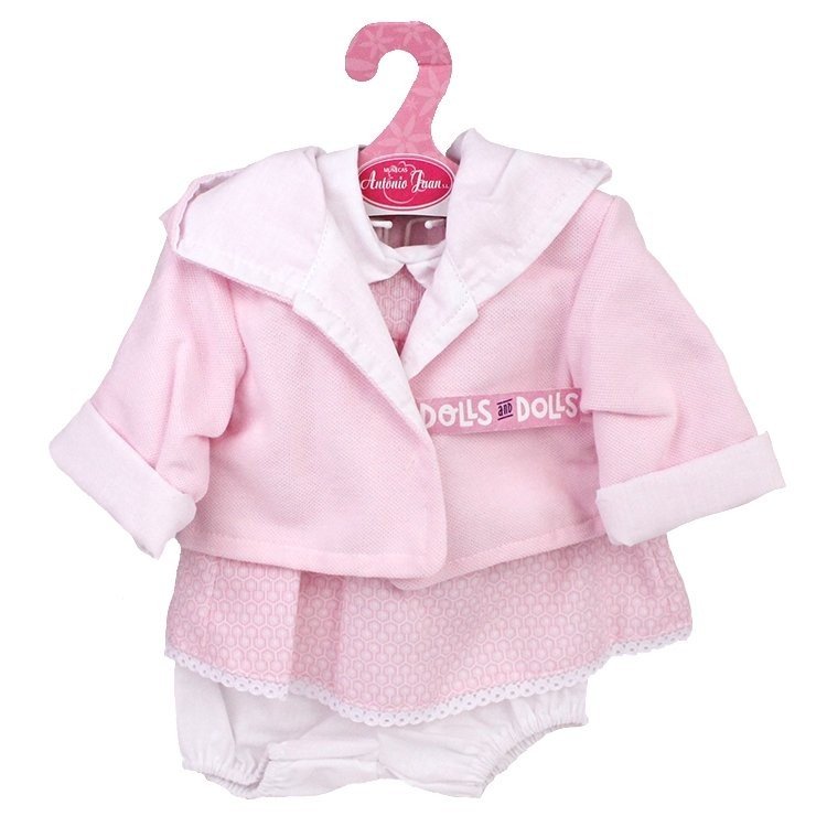 Ropa para muñecos Antonio Juan 40-42 cm - Conjunto rosa estampado con chaqueta