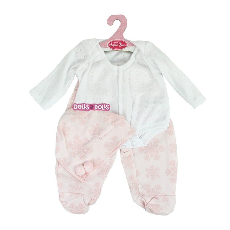 Ropa para muñecos Antonio Juan 40-42 cm - Conjunto copos rosa con gorro