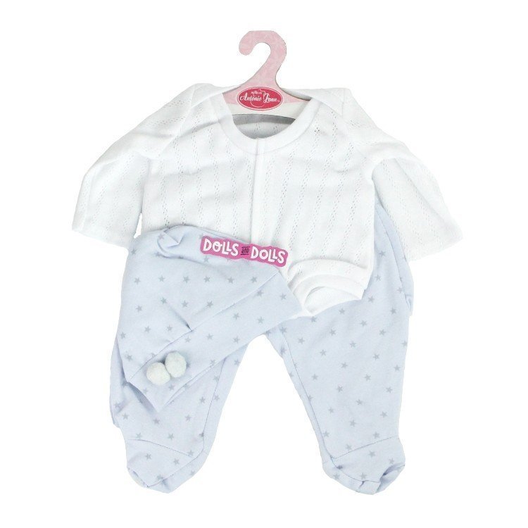 Ropa para muñecos Antonio Juan 40-42 cm - Conjunto estrellas azules con gorro