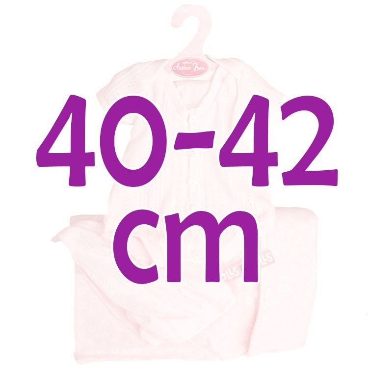 Ropa para muñecos Antonio Juan 40-42 cm - Pelele rosa con gorro y saco de estrellas