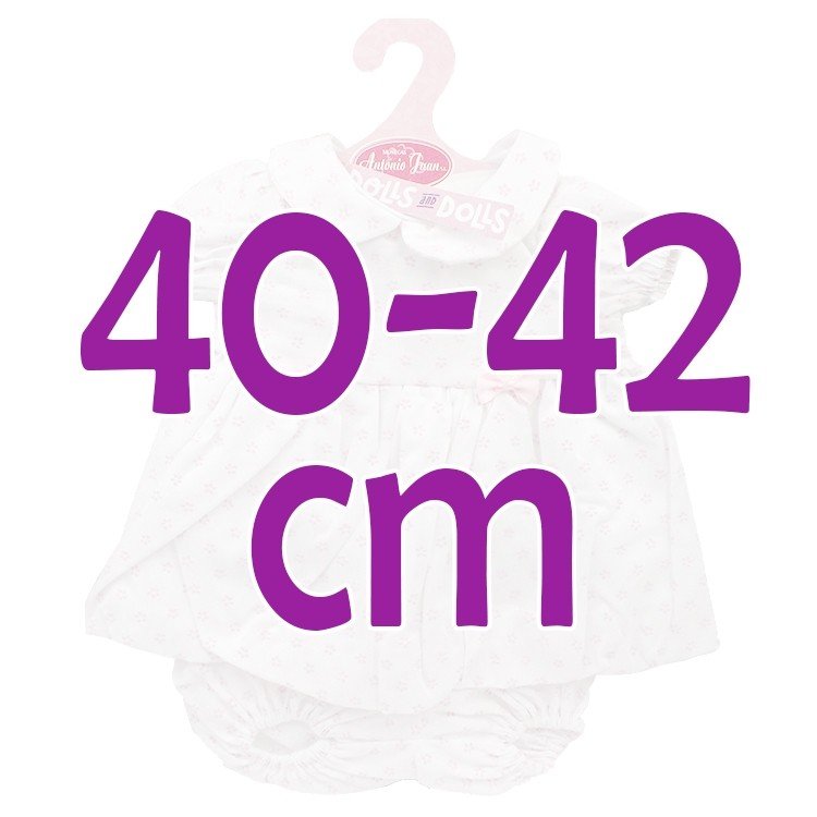 Ropa para muñecos Antonio Juan 40-42 cm - Conjunto blanco estampado