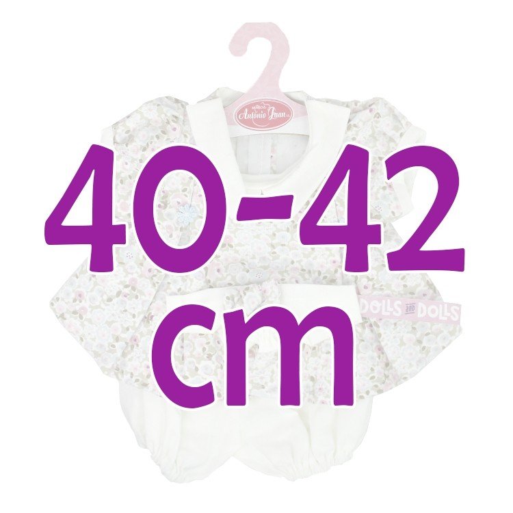 Ropa para muñecos Antonio Juan 40-42 cm - Conjunto estampado de flores con diadema