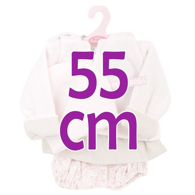 Ropa para muñecos Antonio Juan 55 cm - Conjunto rosa y beige con gorro