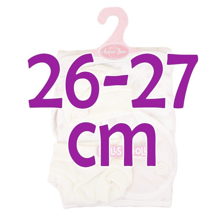 Ropa para muñecas Antonio Juan 26-27 cm - Conjunto con toquilla de estrellas rosa