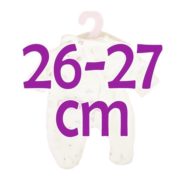 Ropa para muñecas Antonio Juan 26-27 cm - Conjunto estampado crema