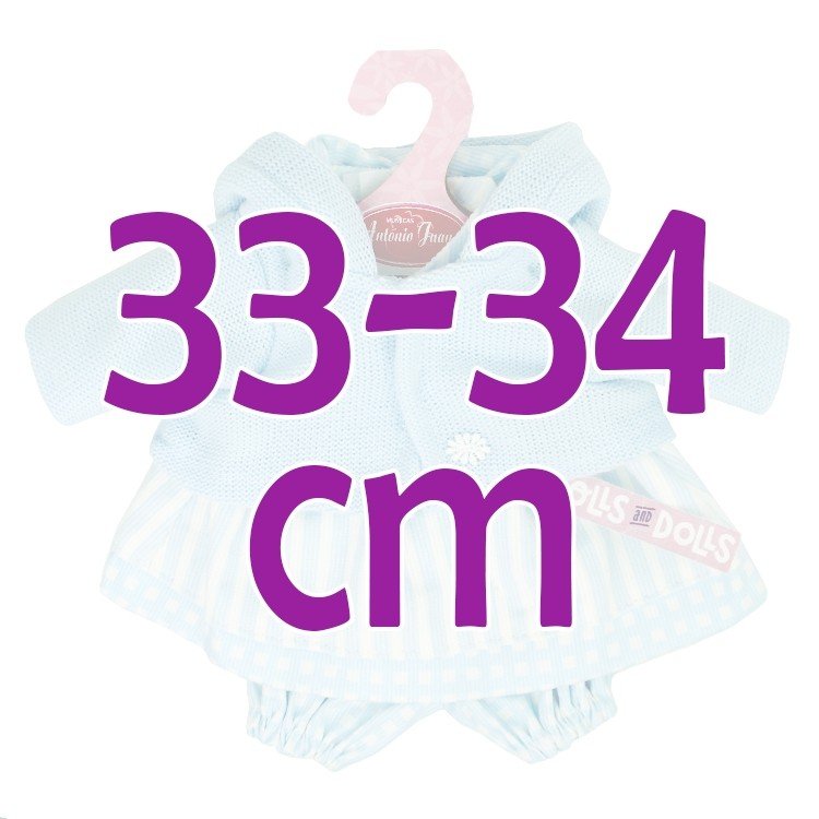 Ropa para muñecos Antonio Juan 33-34 cm - Conjunto estampado rayas con chaqueta azul