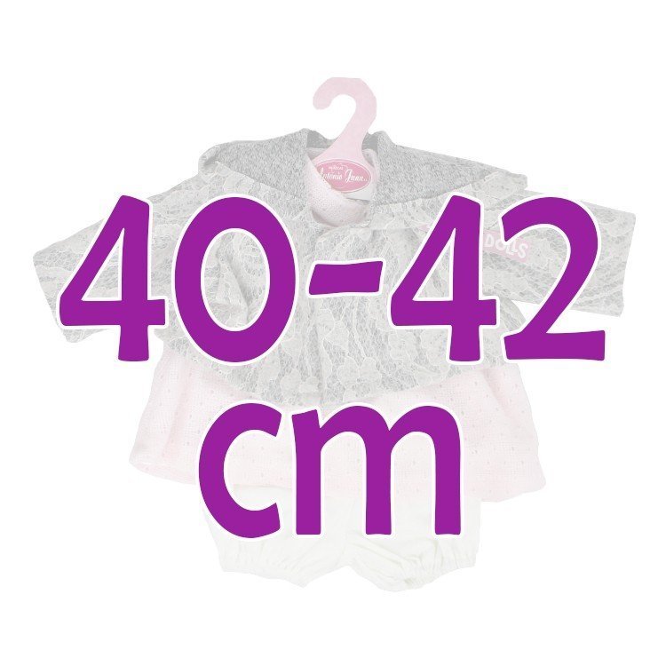 Ropa para muñecos Antonio Juan 40-42 cm - Conjunto rosa con chaqueta estampada