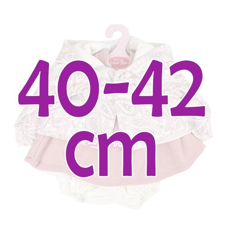 Ropa para muñecos Antonio Juan 40-42 cm - Conjunto rosa con chaqueta cachemir