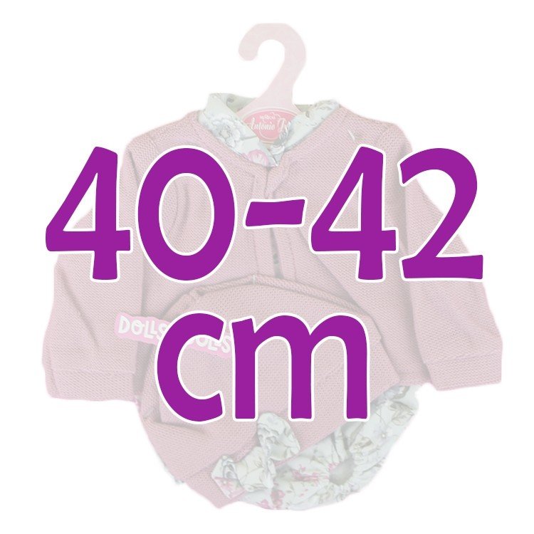 Ropa para muñecos Antonio Juan 40-42 cm - Conjunto estampado de flores con chaqueta y gorro