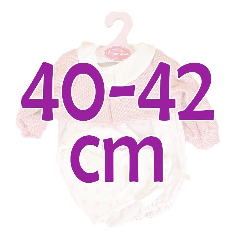 Ropa para muñecos Antonio Juan 40-42 cm - Conjunto estampado de estrellas con gorro rosa