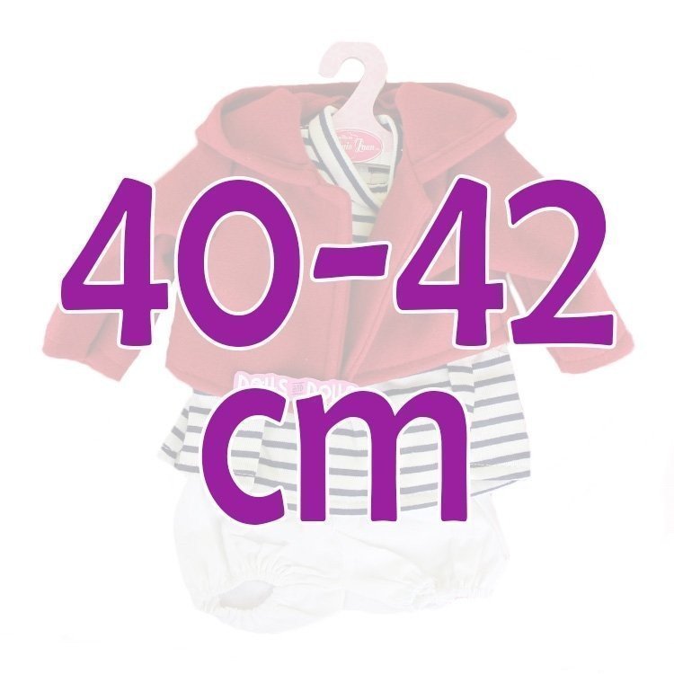 Ropa para muñecos Antonio Juan 40-42 cm - Conjunto de rayas con chaqueta roja