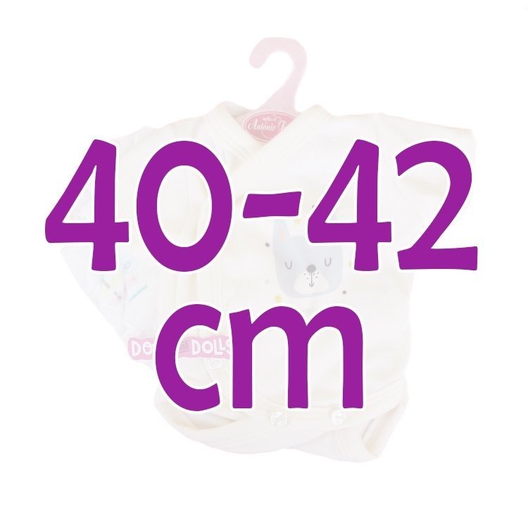 Ropa para muñecos Antonio Juan 40 - 42 cm - Colección Sweet Reborn - Body crema con perrito con pañal