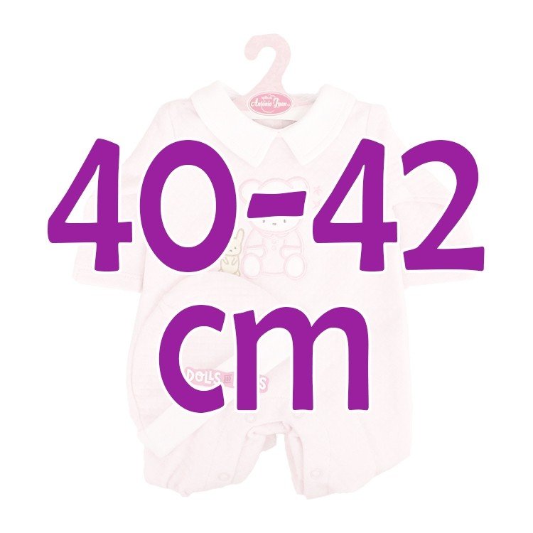 Ropa para muñecos Antonio Juan 40 - 42 cm - Colección Sweet Reborn - Pijama rosa de osito con gorro