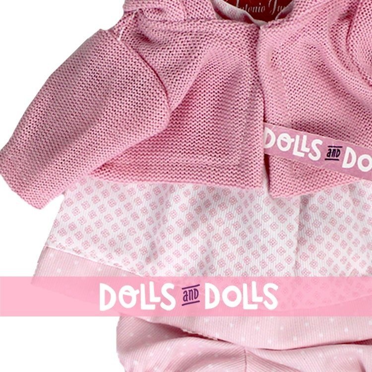 Ropa para muñecos Antonio Juan 33-34 cm - Conjunto estampado con chaqueta rosa