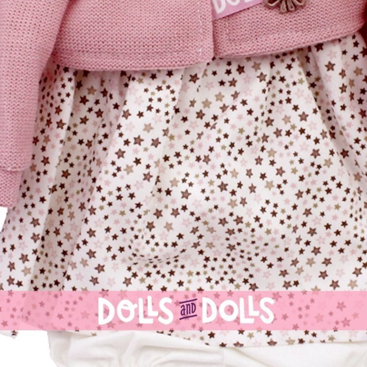 Ropa para muñecos Antonio Juan 40-42 cm - Conjunto estampado de estrellas con chaqueta rosa palo