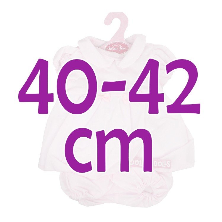 Ropa para muñecos Antonio Juan 40-42 cm - Vestido rosa estampado de puntos