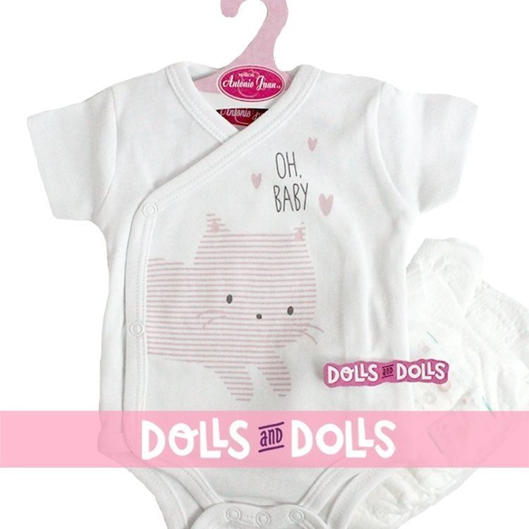 Ropa para muñecos Antonio Juan 40 - 42 cm - Colección Sweet Reborn - Body "oh, baby" con pañal
