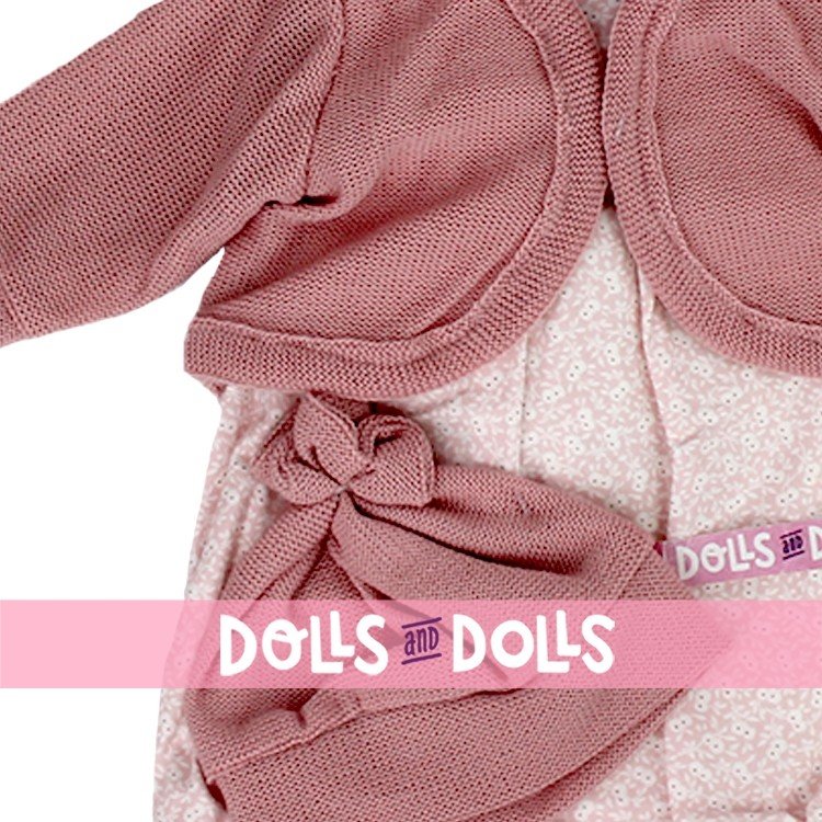 Ropa para muñecos Antonio Juan 55 cm - Conjunto estampado con chaqueta y gorro rosa