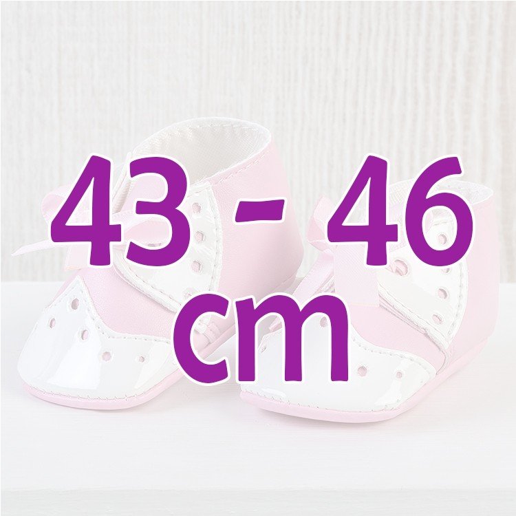 Complementos muñecas Así 43 a 46 cm - Botitas mixta bebé lazo rosa para muñecos María, Pablo, Leo y Serie Limitada